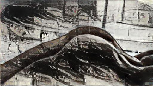 The subject’s torso rendered as abstract landscape in impressionist style